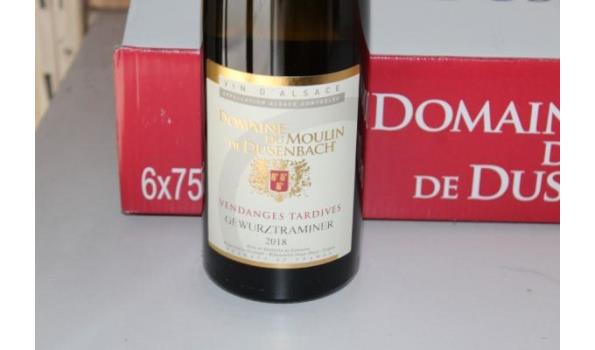 6 flessen à 75cl witte wijn Domaine du Moulin de Dusenbach, Gerwurtztraminer 2018 plus 6 flessen à 75cl witte wijn Riesling